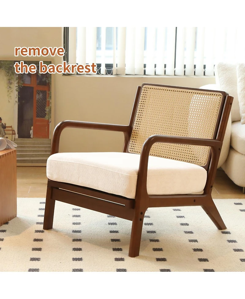 Streamdale Furniture Cute Accent Chair with Solid Wood Legs and Soft Fabric Cushion