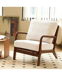 Streamdale Furniture Cute Accent Chair with Solid Wood Legs and Soft Fabric Cushion