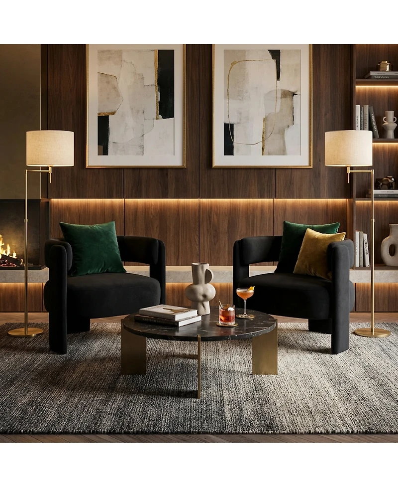 Streamdale Furniture Mid-Century Modern Velvet Accent Chair for Living Room and Bedroom