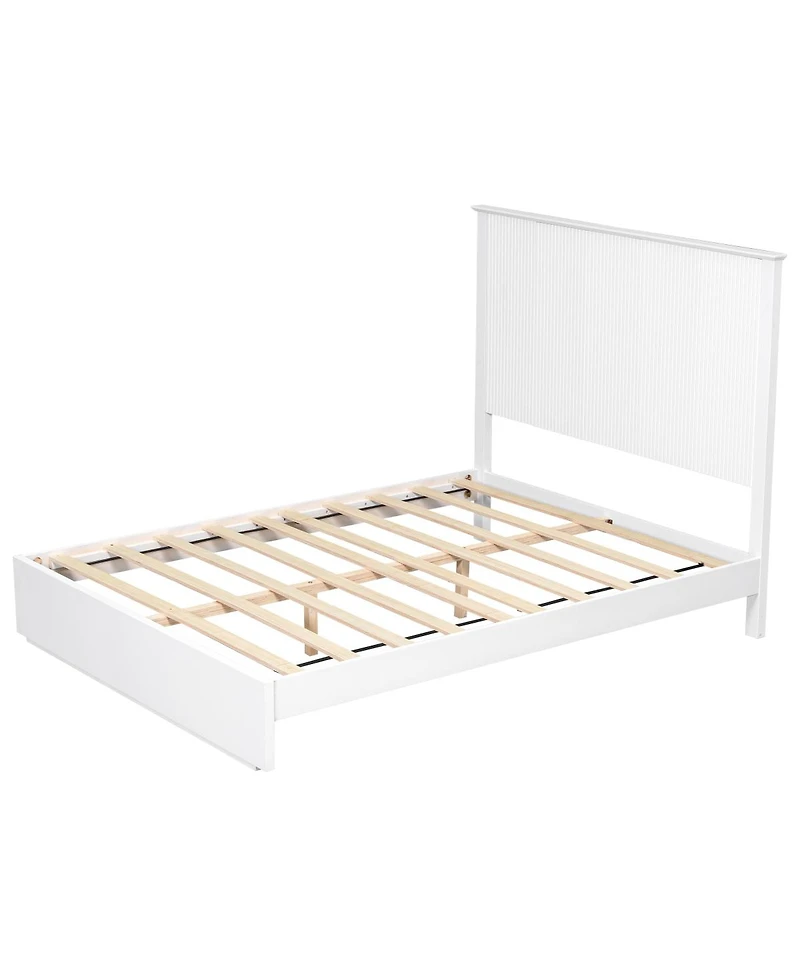 Streamdale Furniture Stylish Queen Size Solid Wood Bed Frame 600lbs Capacity