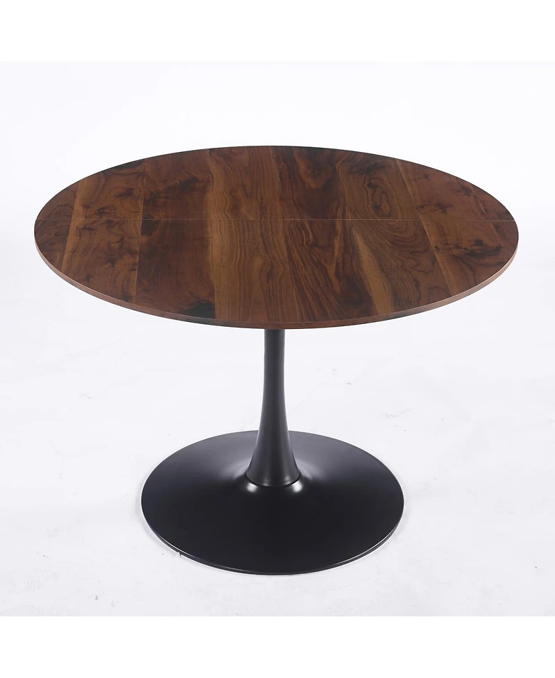 Streamdale Furniture 42.1'' Walnut Round Tulip Pedestal Dining Table for 4-6 People