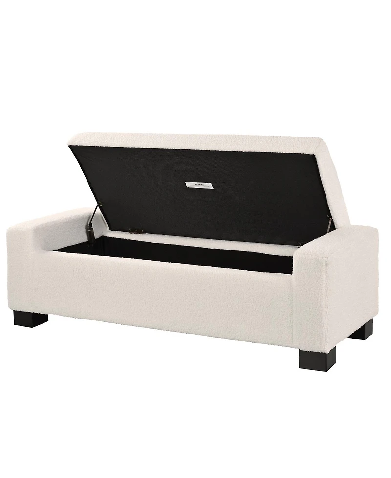 Streamdale Furniture 50'' Textured Fabric Rectangular Ottoman Bench with Hidden Storage