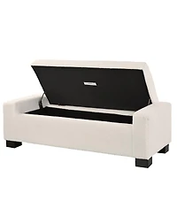 Streamdale Furniture 50'' Textured Fabric Rectangular Ottoman Bench with Hidden Storage