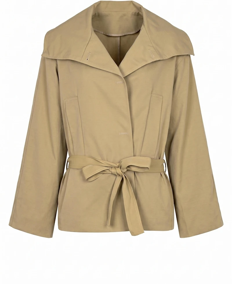 Modenaire Women's Belted Wrap Wide-Lapel Jacket