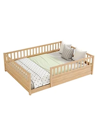 Streamdale Furniture Montessori Floor Bed with Safety Guardrails