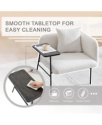 Streamdale Furniture Modern Upholstered Lounge Chair with Side Table and Pockets