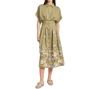 En Saison Women's Yvette Short-Sleeve Midi Dress