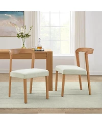 Streamdale Furniture Modern Upholstered Oak Dining Chairs - Set of 2