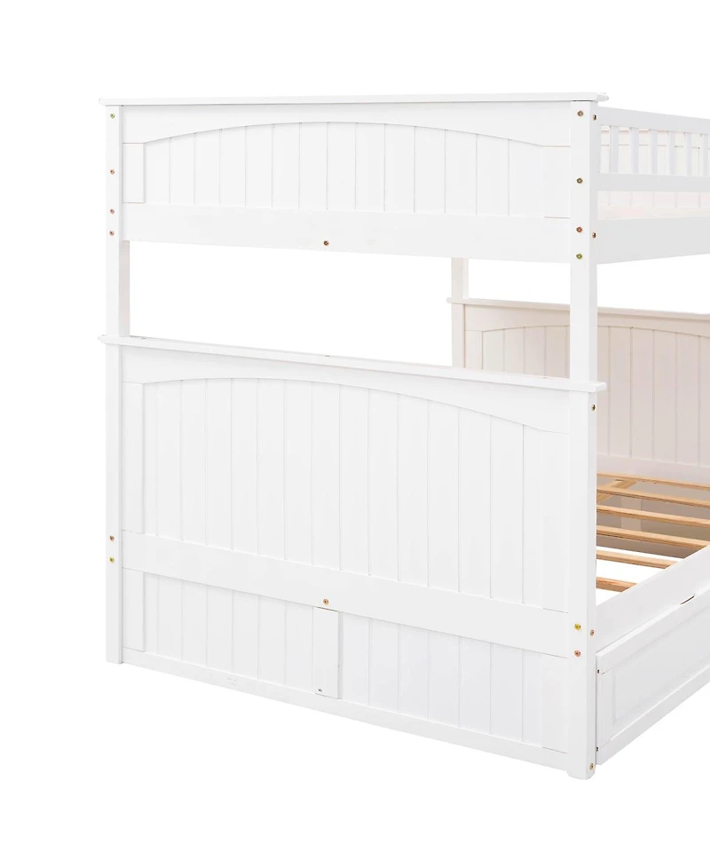 Streamdale Furniture Bunk Bed with Twin Trundle Pine Wood