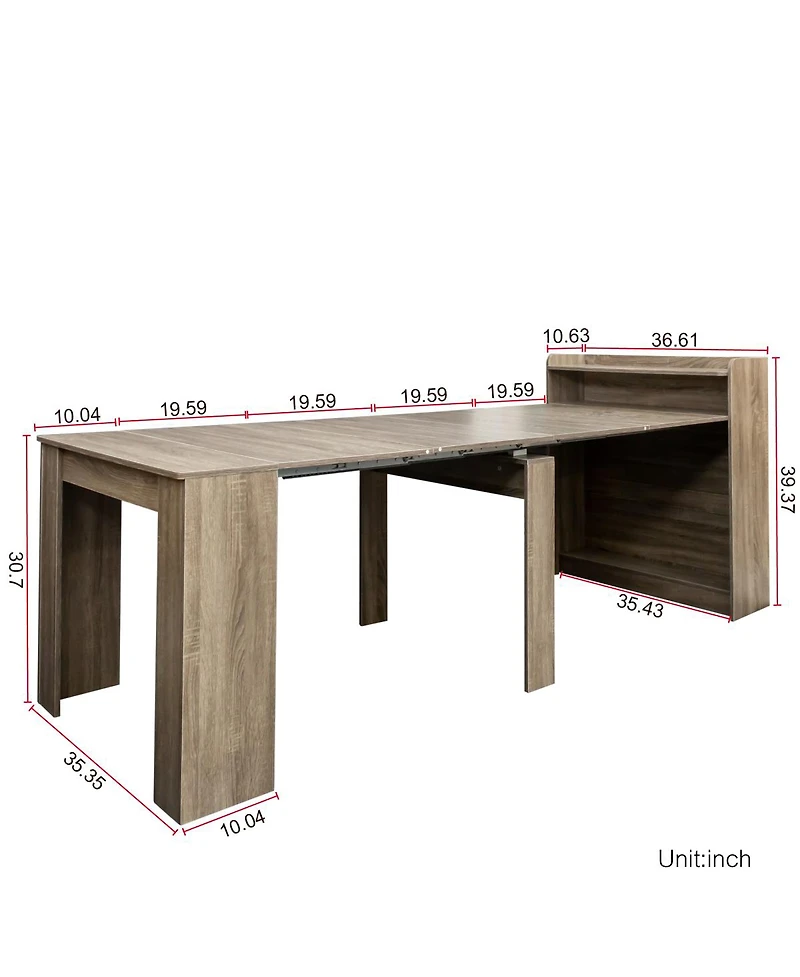 Streamdale Furniture Modern Extendable Dining Table with Storage