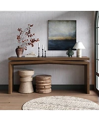 Streamdale Furniture 65-Inch Solid Wood Veneer Farmhouse Console Table