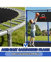 Zeny Classic Trampoline with 5 Legs and Basketball Hoop