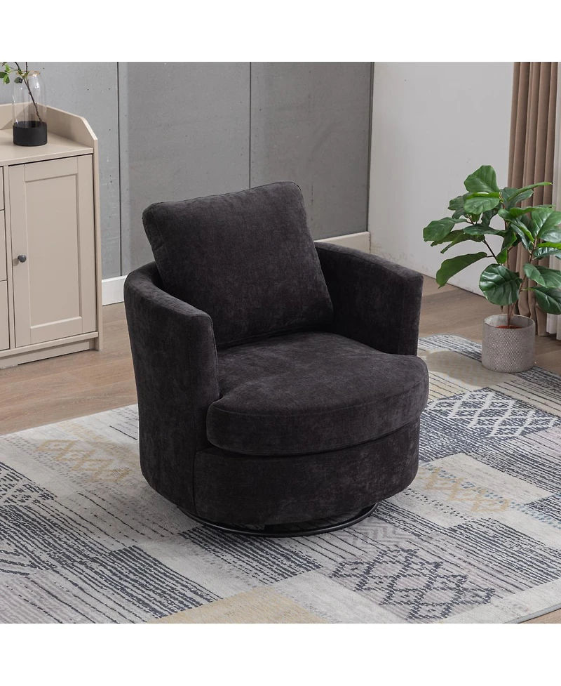 Streamdale Furniture 31.9''W Chenille Swivel Barrel Accent Chair