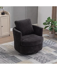 Streamdale Furniture 31.9''W Chenille Swivel Barrel Accent Chair