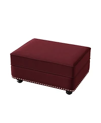 Streamdale Furniture Velvet Ottoman for Single 2 and 3 Seater Sofas