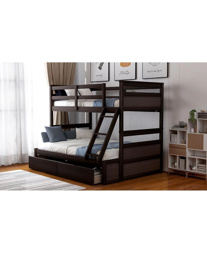 Streamdale Furniture Twin over Full Bunk Bed with Storage