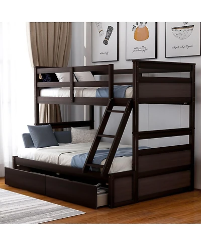 Streamdale Furniture Twin over Full Bunk Bed with Storage