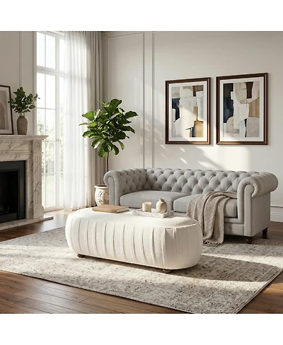 Streamdale Furniture Upholstered Ottoman Oval shape