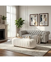 Streamdale Furniture Upholstered Ottoman Oval shape