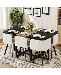 Streamdale Furniture 6-Piece Modern Dining Table and Chair Set with Upholstered Seats