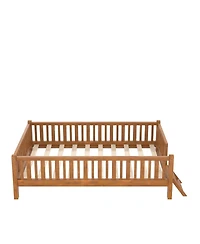 Streamdale Furniture Wood Platform Bed with Guardrail