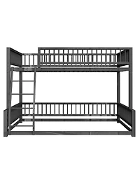 Streamdale Furniture over Queen Floor Bunk Bed with Ladder and Guardrails