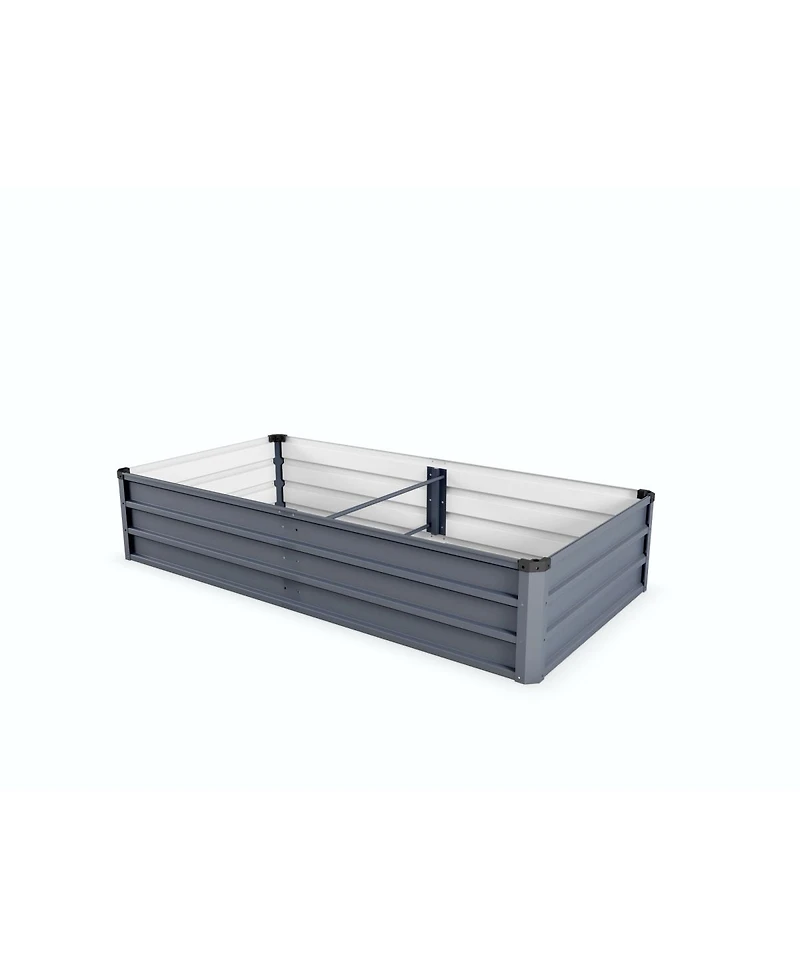 Streamdale Furniture 6x3x1ft Large Galvanized Metal Rectangular Garden Bed