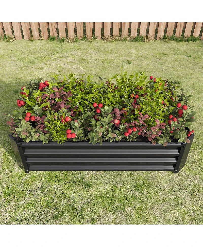 Streamdale Furniture 2-Pieces 4x2x1ft Metal Raised Garden Bed for Flowers and Vegetables