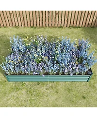 Streamdale Furniture 2-Pieces 8x4x1ft Metal Raised Rectangle Garden Planter Beds