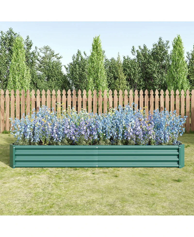 Streamdale Furniture 2-Pieces 8x4x1ft Metal Raised Rectangle Garden Planter Beds