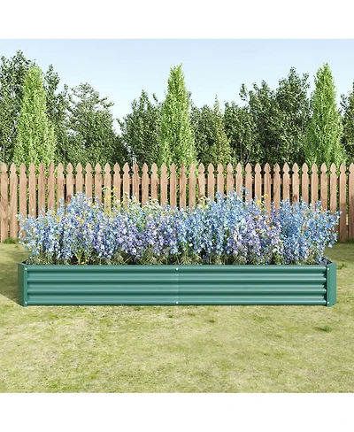 Streamdale Furniture 2-Pieces 8x4x1ft Metal Raised Rectangle Garden Planter Beds