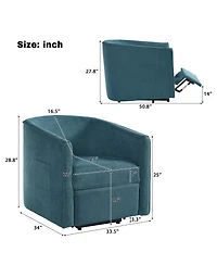 Streamdale Furniture Power Lift Barrel Recliner Chair with Footrest and Side Pocket
