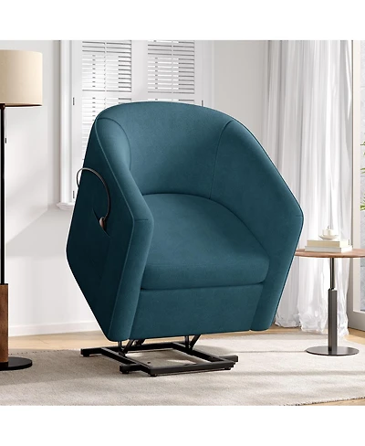 Streamdale Furniture Power Lift Barrel Recliner Chair with Footrest and Side Pocket