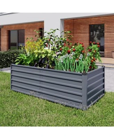 Streamdale Furniture 6x3x2ft Large Galvanized Metal Raised Garden Bed Rectangular Planter