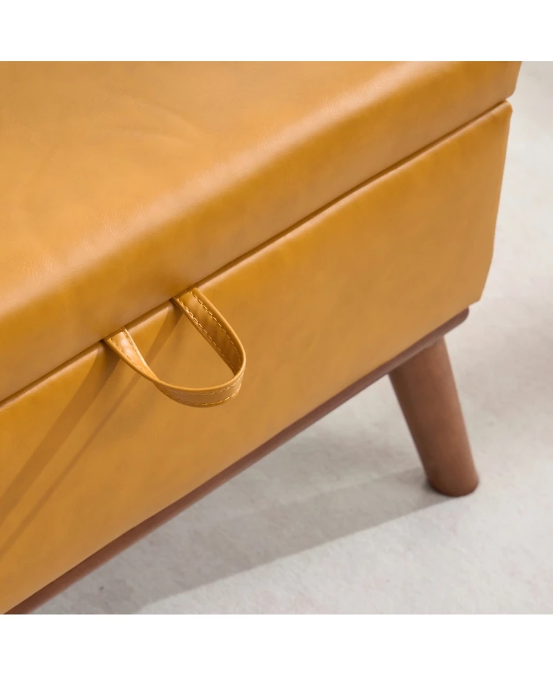 Streamdale Furniture 31'' Mid-Century Modern Lift-Top Storage Ottoman