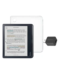 Kobo Libra 32GB Colour eReader with Clear Case and Ac Bundle