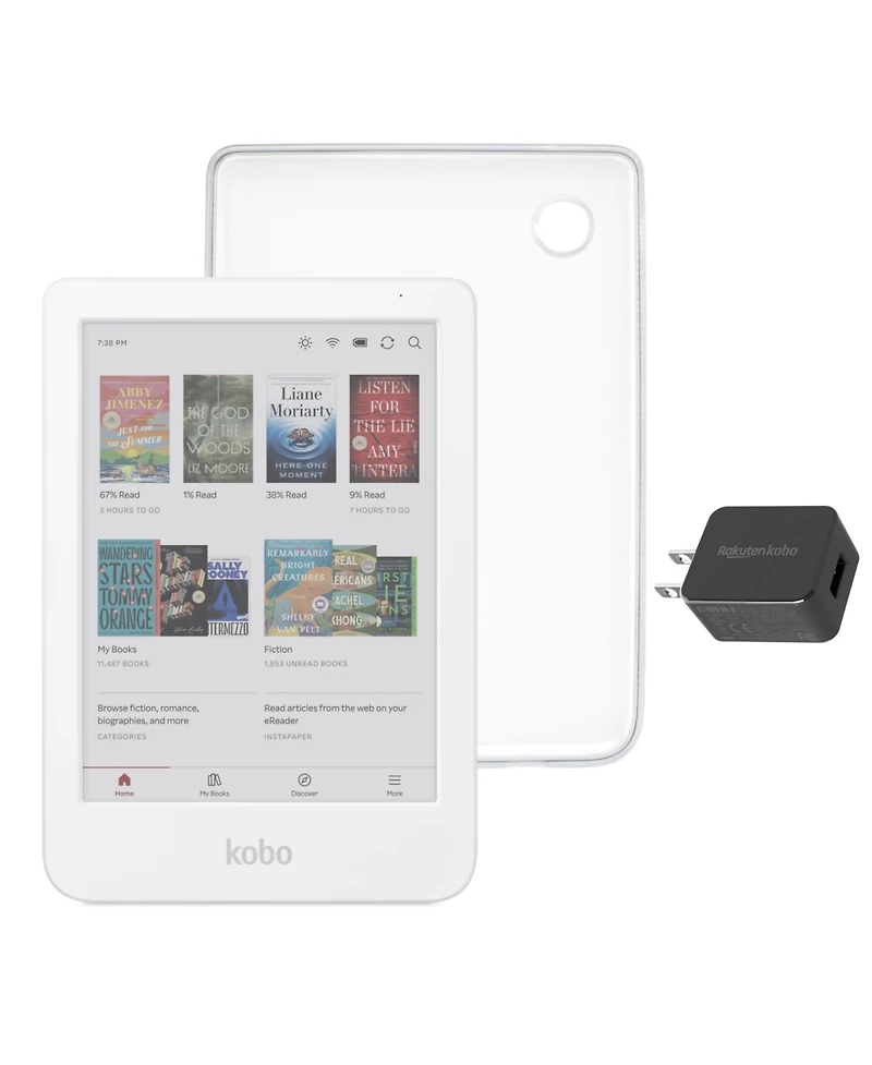 Kobo Clara Colour eReader with Clear Case and Ac Bundle