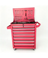 Clihome 7-Drawer Tool Cabinet with Pegboard Back Panel