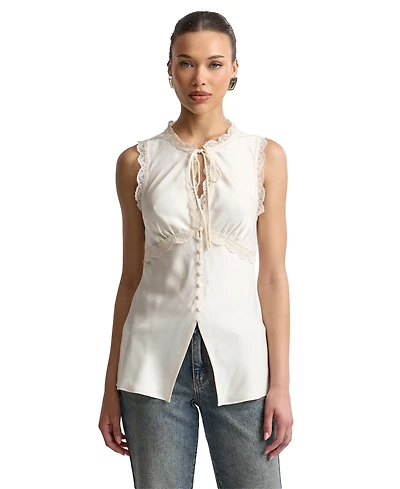 Avec Les Filles Women's Keyhole Cutaway Empire Top