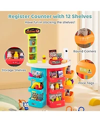 Mecale Kids Supermarket Playset with Shopping Cart and 76 Accessories, Age 3+