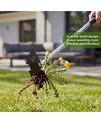 Xdovet 2-in-1 Weed Puller Dual-head Garden Hoe Weeder Long Handle Manganese Steel