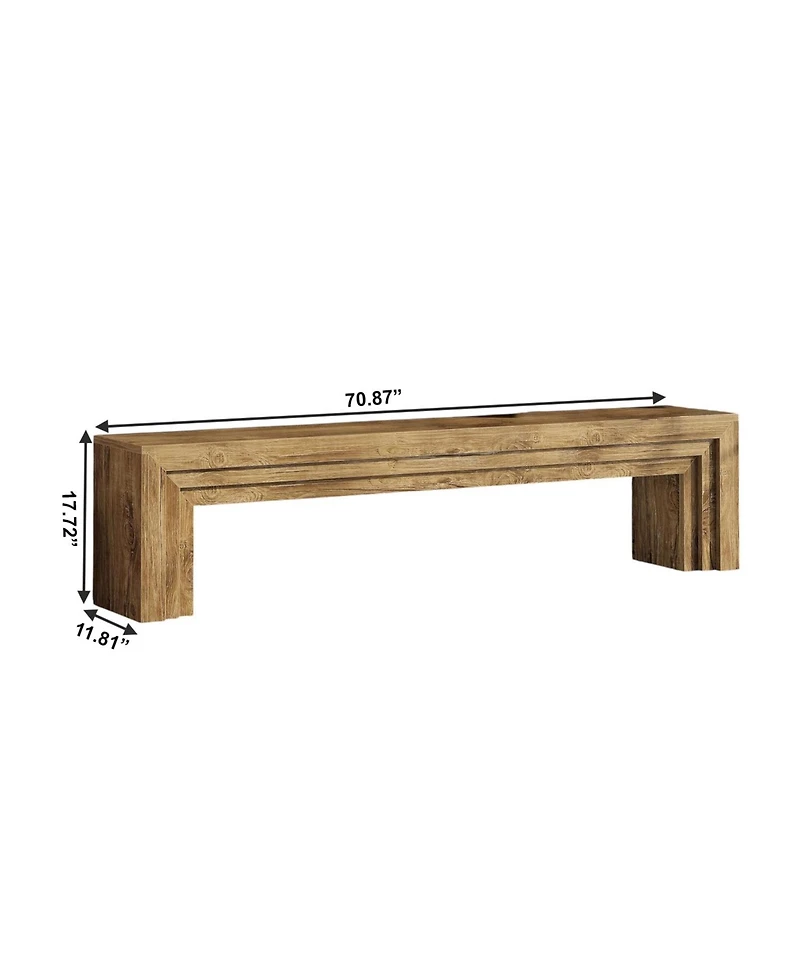 Slickblue Farmhouse Entryway Bench with Layered Shoe Storage