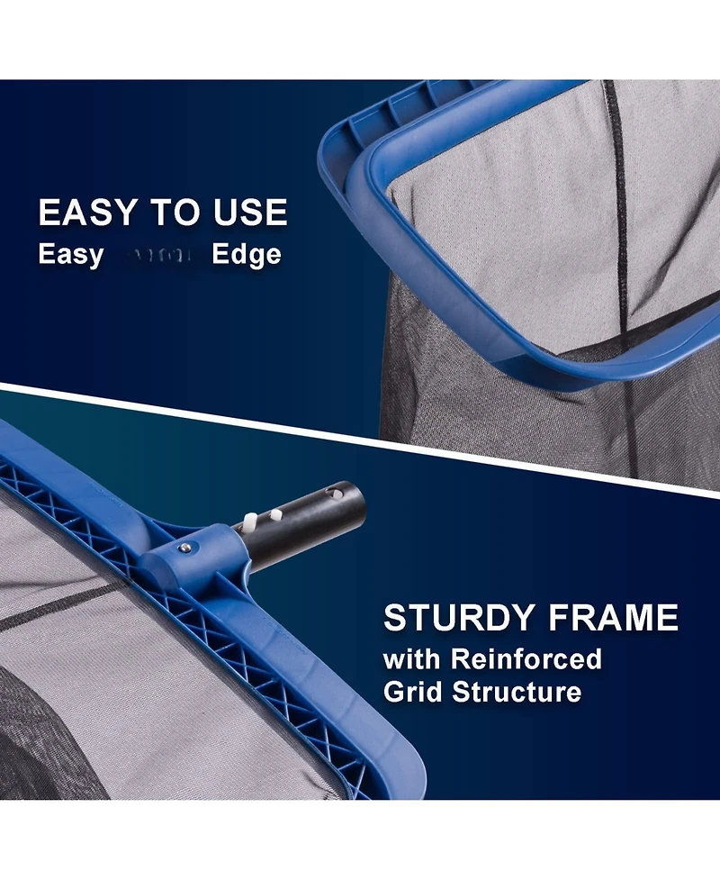 Xdovet Pool Skimmer Net Brush Kit Heavy Duty Frame Professional Head Inground Above Ground