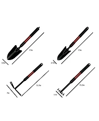 Xdovet Garden Tool Set 4-Piece Non-Slip Trowel Transplanter Cultivator Rake
