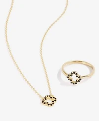 Giani Bernini Simulated Black Spinel Clover Jewelry Collection In 18k Gold Plated Sterling Silver