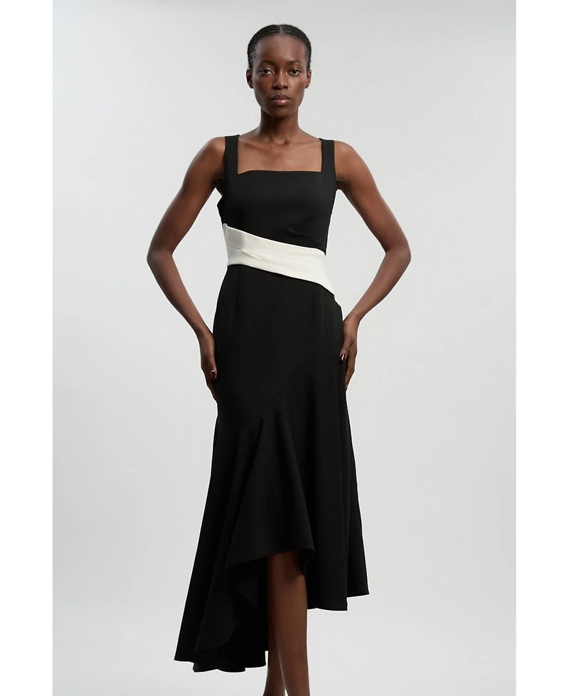 Karen Millen Women's Strappy Asymmetric Maxi Dress