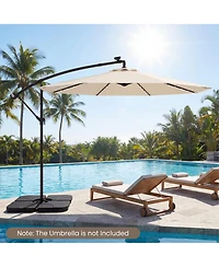 Gouun 4-Piece Cantilever Offset Umbrella Base with 164 Lb Capacity