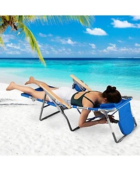 Sugift 3-in-1 Foldable Beach Chair with Footrest and Adjustable Backrest