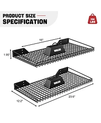 Xdovet Wall Mounted Metal Rack Heavy-duty Organizer Shelves 2 Pack