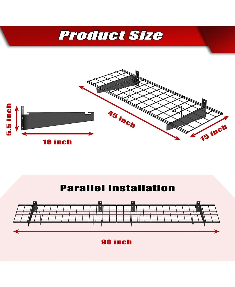Xdovet Floating Shelves Wall Mounted Storage Rack Heavy Duty 2 Pack